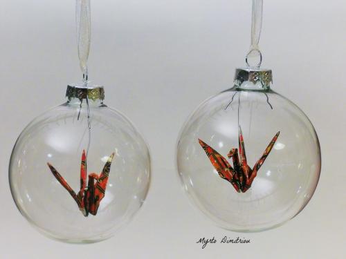 Christmas crane ornament