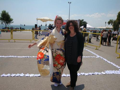 Myrto Dimitriou with deputy mayor Maria Paschalidou